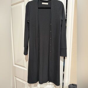 Abercrombie & Fitch Black Long Ribbed Cardigan Sweater Size Medium